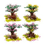 Cherry Blossom Tree Brick Toy, Urban and Rural Building Block Scene Accessories, Small Particles