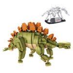 Stegosaurus Toy Dinosaur and Fossil 2 in 1 Building Blocks Bricks Poseable Set