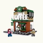 Modular Two-Level Coffee Shop Building Brick Set: City-Themed Cafe Construction Kit - 283pcs