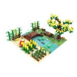 Rural scenery outdoor scene building blocks toys corn bamboo bridge 1set