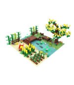 Rural scenery outdoor scene building blocks toys corn bamboo bridge 1set