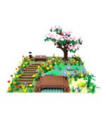 Small particle building blocks MOC assembly toys under the cherry tree 1set