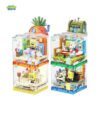 SpongeBob SquarePants series bricks, pineapple house, stone house, Easter Island portrait, Krabby Patty 4 in one