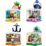 Area x spongebob building blocks,SpongeBob SquarePants 2.0 series bricks, pineapple house, dome tree house, sea lord and anchor house 4 in one