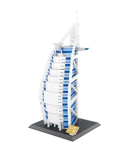 MOC Architecture Burj Al Arab Hotel Bricks Toys Kids