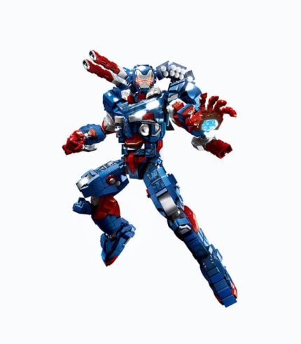 War Machine Mech, Iron Patriot Building Block Model Toy with light