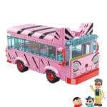 Crayon Shin-chan Cat-liked school bus bricks toy