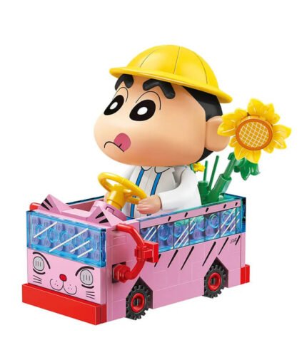 Shinchan's Mini school bus bricks toy restores Shinchan's cute and round shape. The pattern is screen-printed instead of stickers, so it is not easy to have corners or fade.