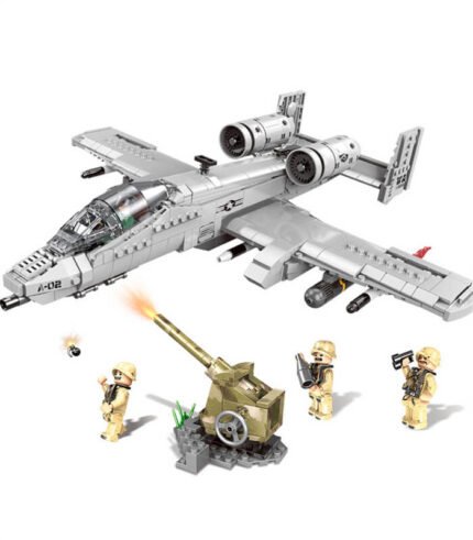 A10 attack aircraft building block model set