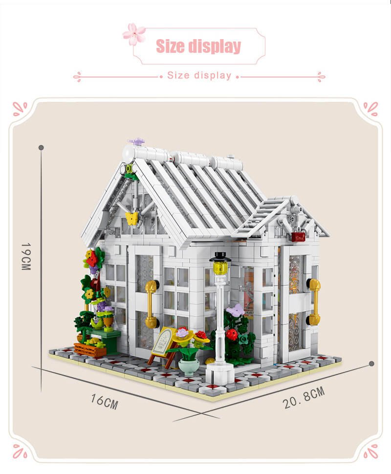 Sunshine Flower shop LED Bricks Toy , 1593pcs