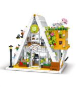 Flower house building set with LED lights