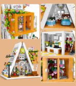 Flower house building set with LED lights