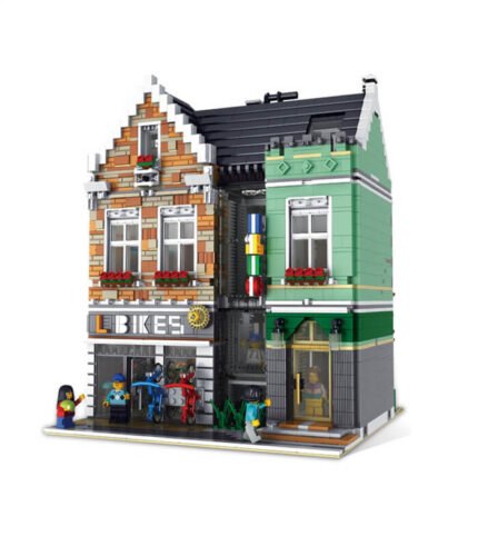 Bike Shop City Street Modular Building Block Set