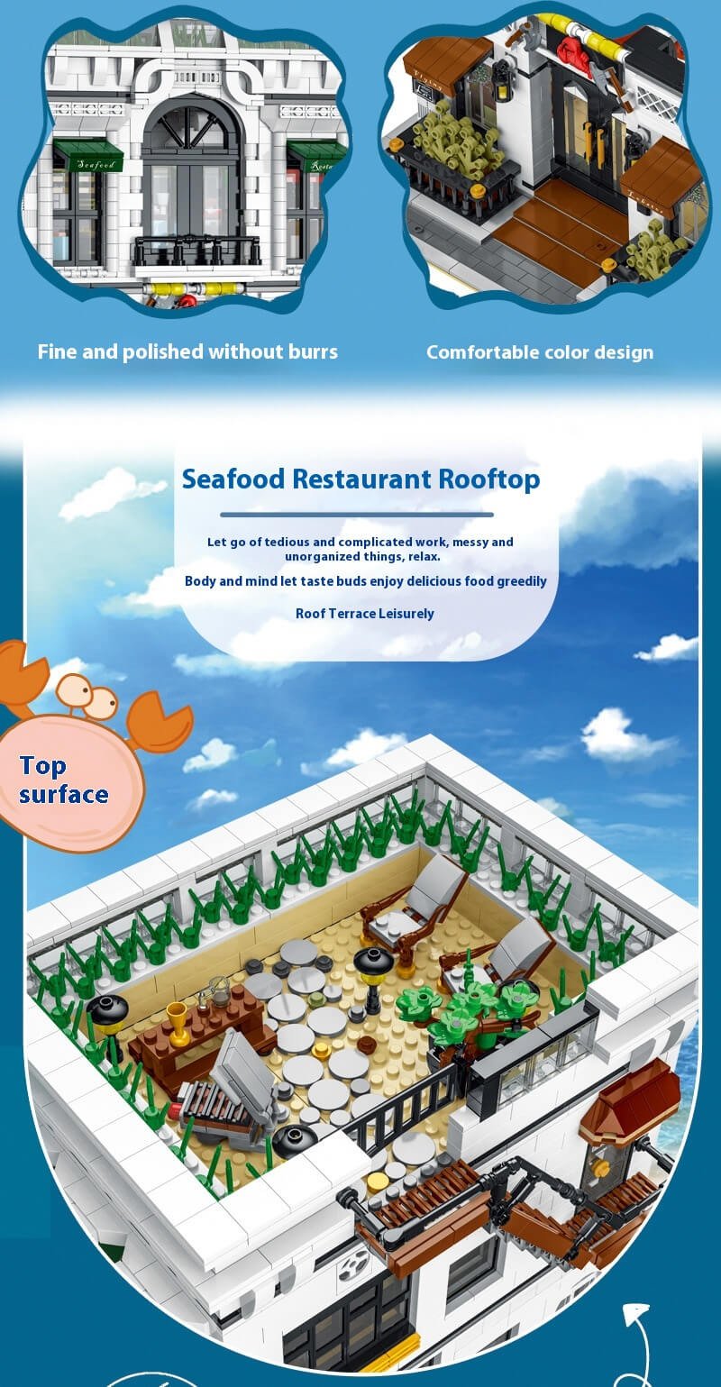 Seafood Restaurant Building Blocks Set with LED Lights
