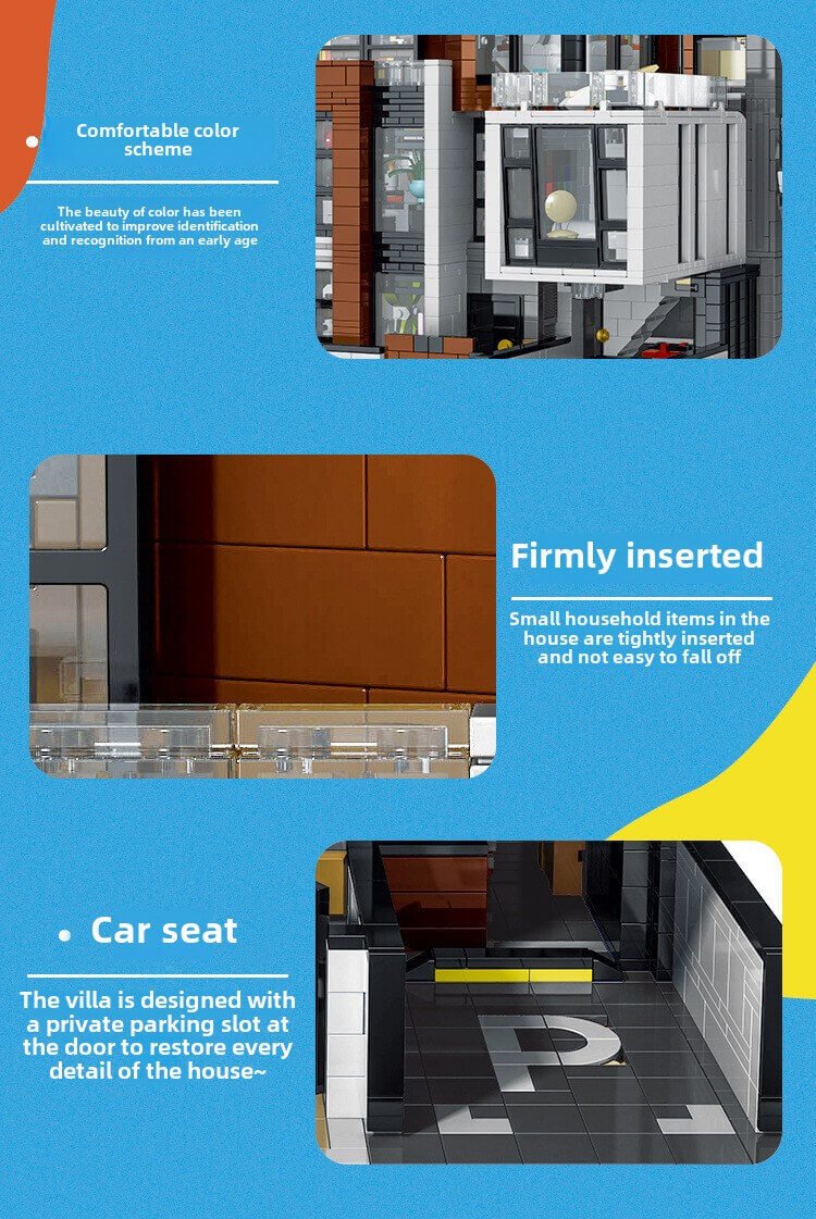 3-layer Street View Creator Modular City Building Block Set