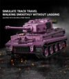 12GO 97009 German WWII Tiger Heavy Tank Building Block Set (Purple Version)