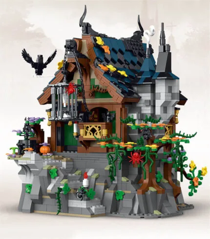 Medieval wizard hut building block set, educational assembly building block toys