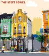 Ice cream shop building block toy set with lights