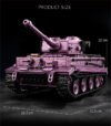 12GO 97009 German WWII Tiger Heavy Tank Building Block Set (Purple Version)