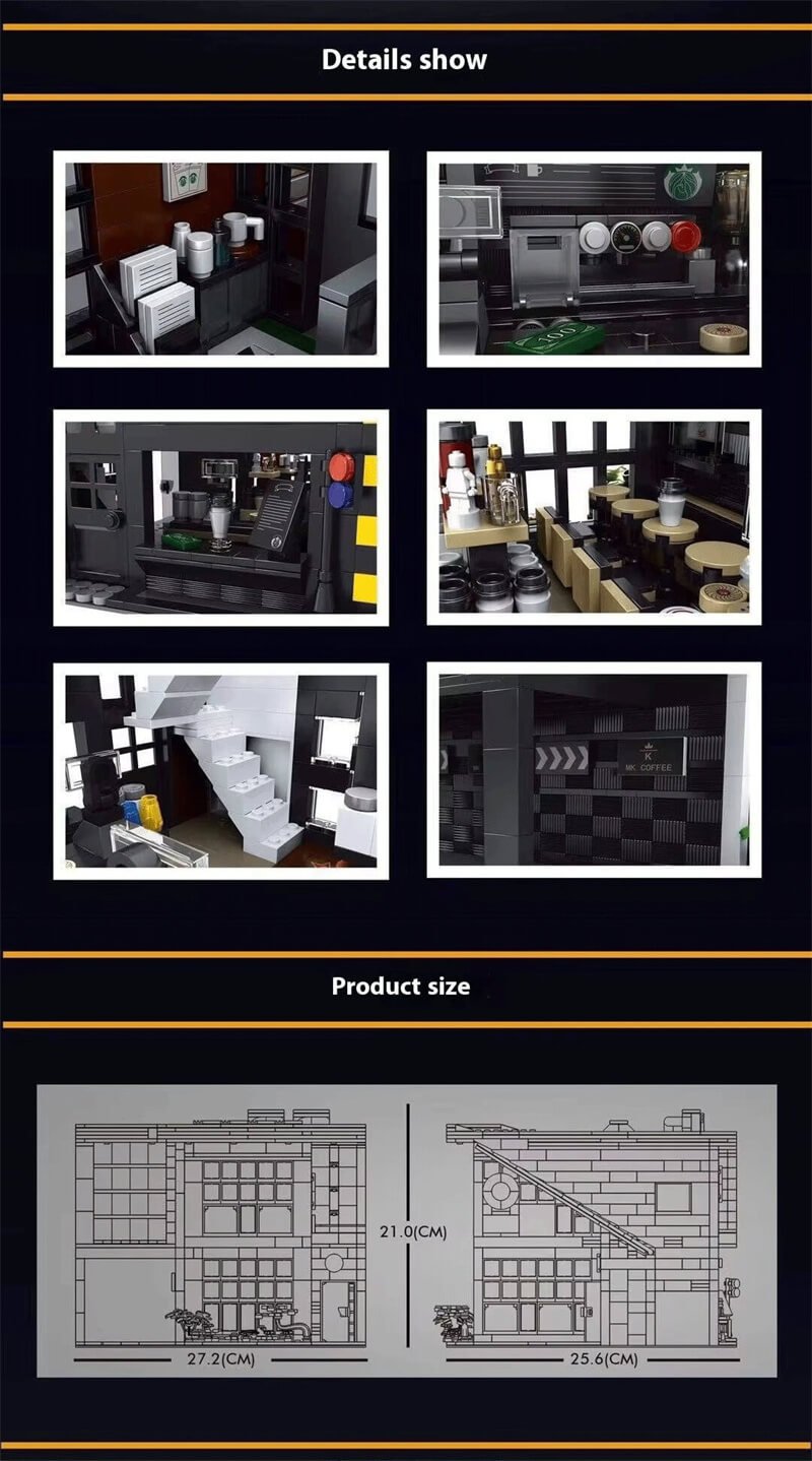 Mould King 16036 Coffee House Building Block Set with Light