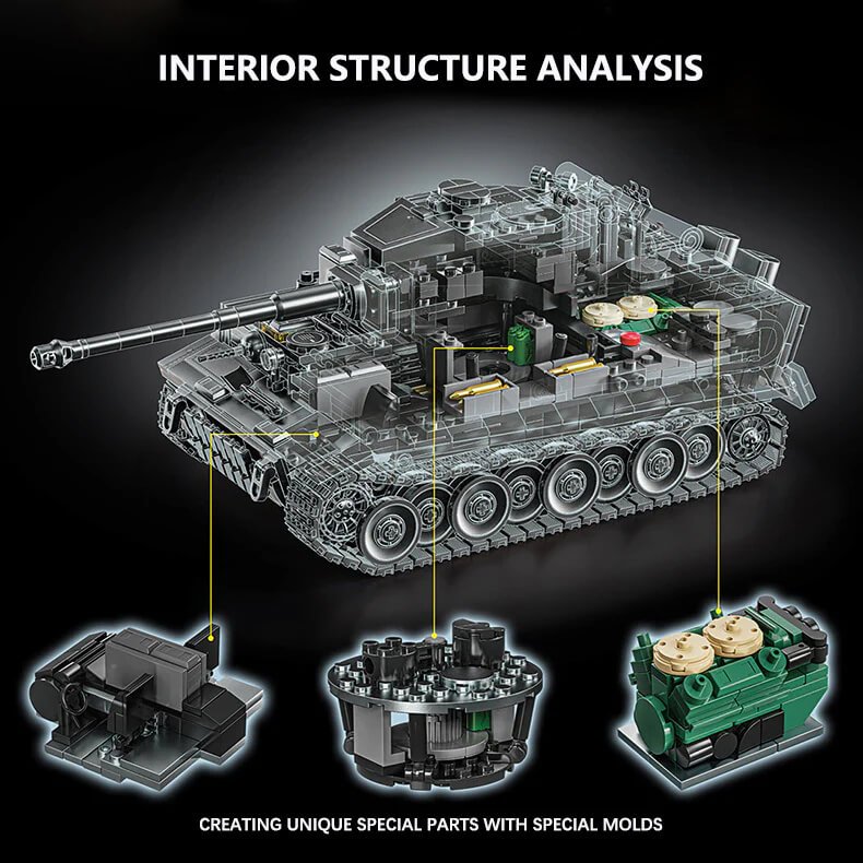 12GO 97008 German WWII Tiger Heavy Tank (Gray Version)