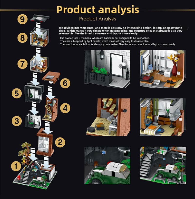 city street scene modular building block set