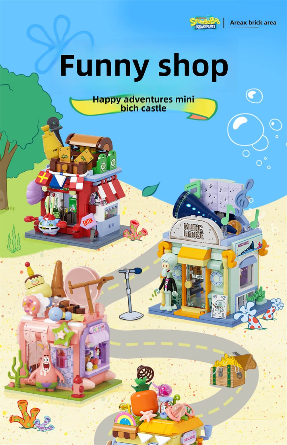 AREA-X SpongeBob SquarePants funny shop AB0056 AB0057 AB0058 AB0059