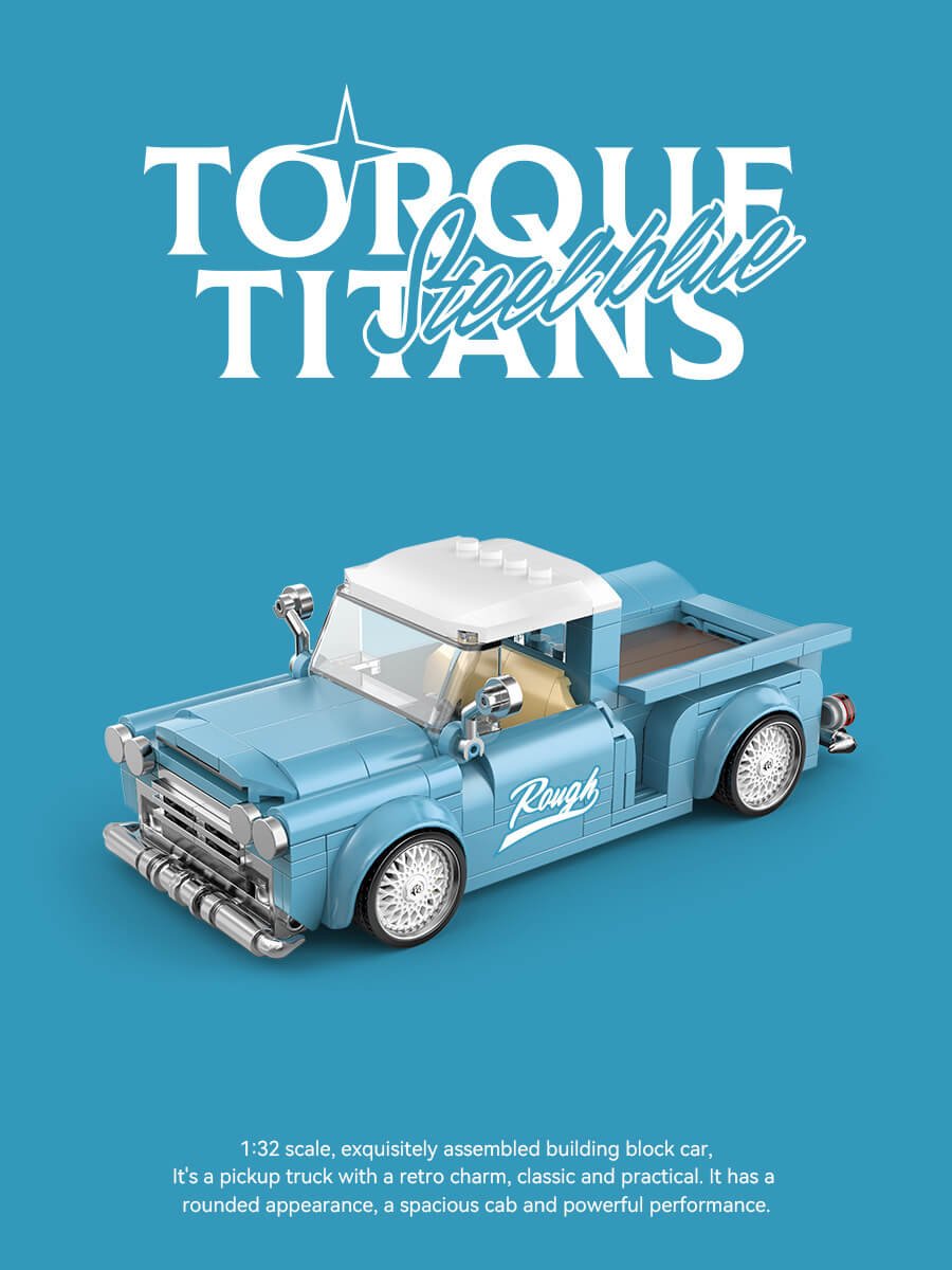 Power block retro pickup truck building block set 297-pcs|ToysArk