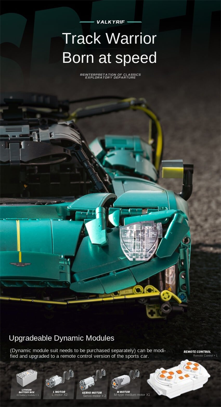 EIKEE Y18006 Aston Martin Valkyrif AMR Pro -3868 pcs building block set
