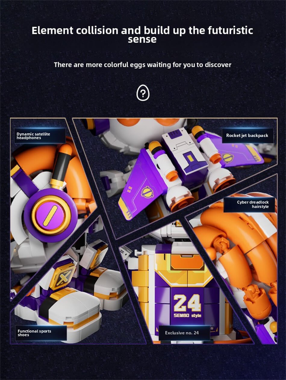 Sembo 203402 No. 24 Kobe Black Mamba Starry Sky Dunk