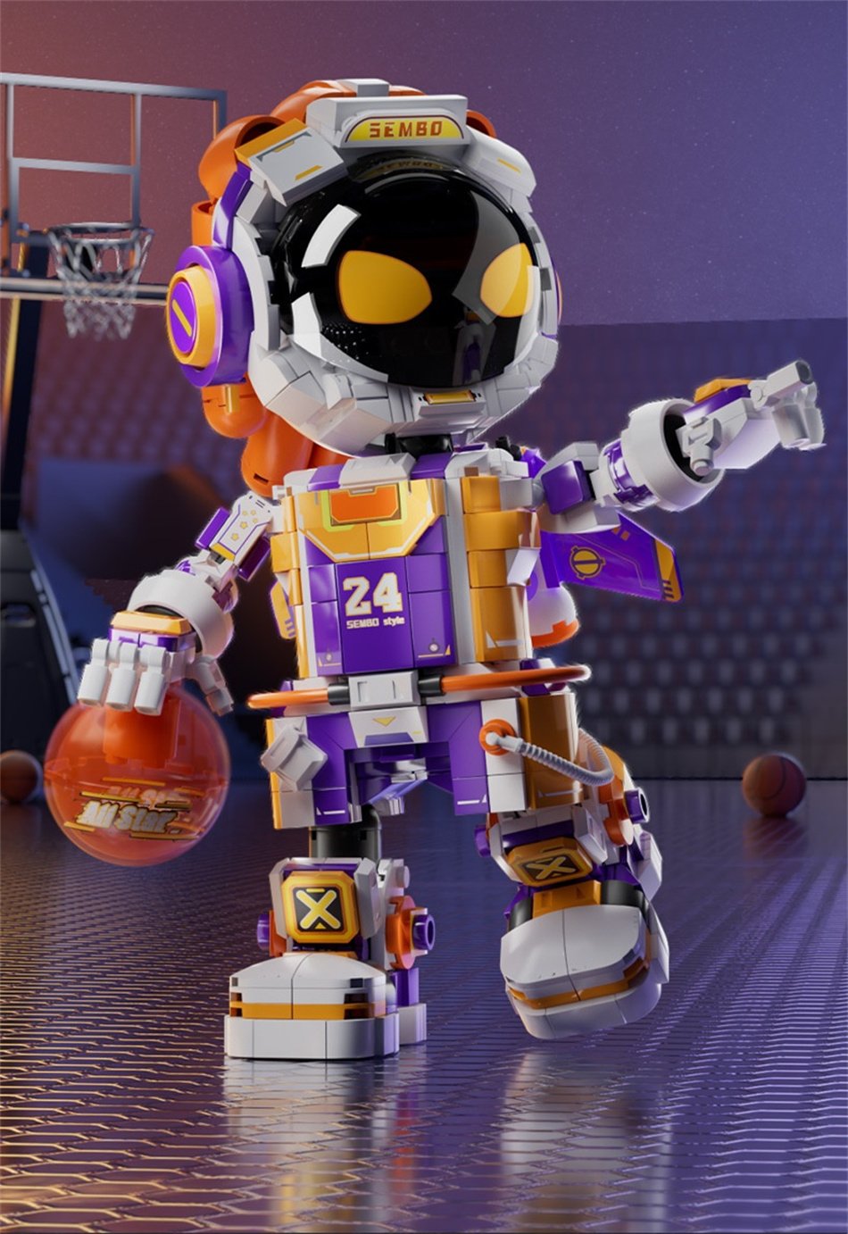 Sembo 203402 No. 24 Kobe Black Mamba Starry Sky Dunk
