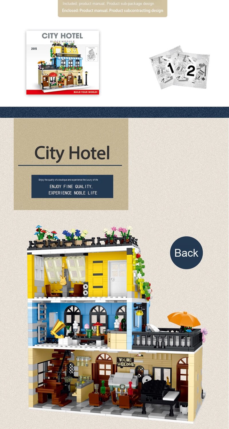 Mork Model 20115 City Hotel Building Block Model