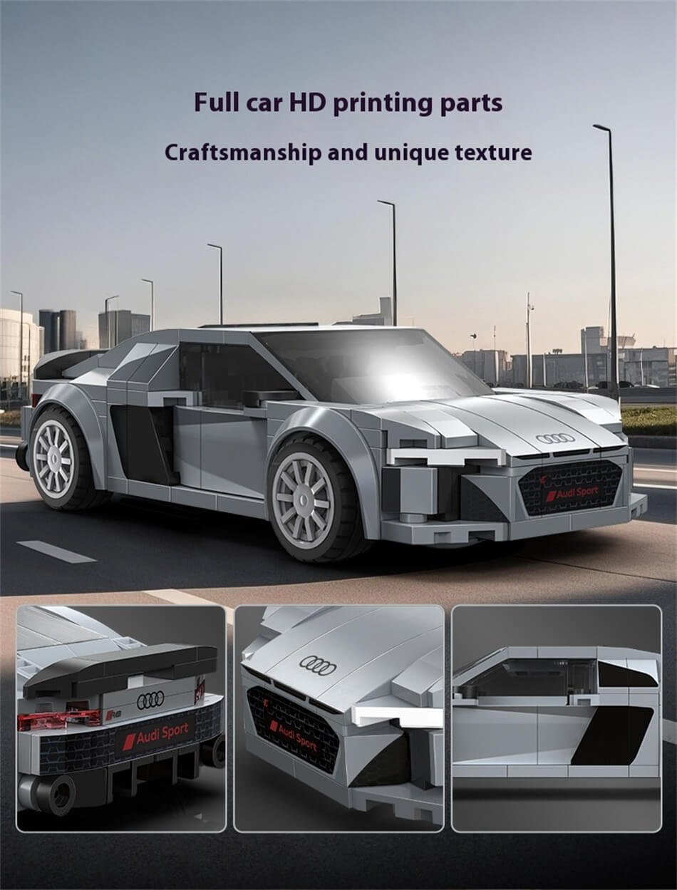 CADA C55027 Audi R8 Coupe 2019 Sports Car Building Blocks Toy Sports Car