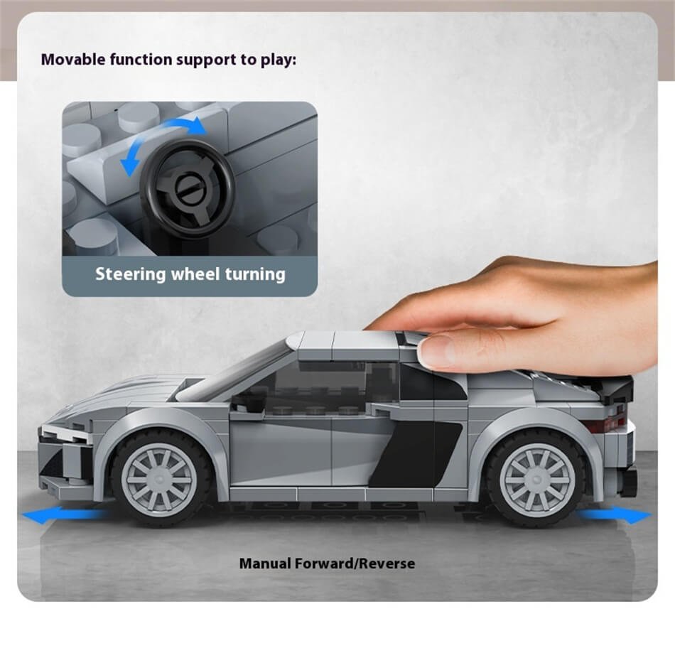 CADA C55027 Audi R8 Coupe 2019 Sports Car Building Blocks Toy Sports Car