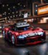 Red super sports car building block model
