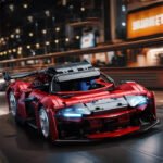 Red Super Sports Car Building Block Model - Sleek Racing Toy