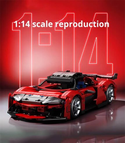 Red super sports car building block model