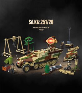 QUANGUAN 100318 Sd.Kfz.251/20 half-track armored vehicle bricks toy，Army building block toy set