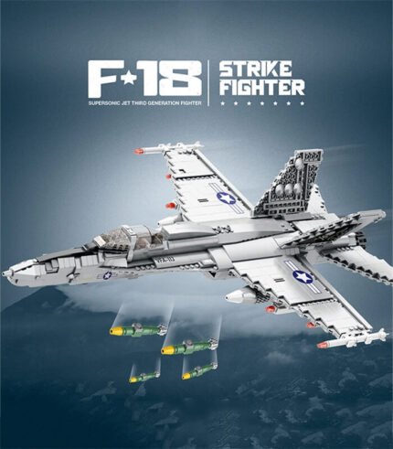Reobrix 33022 F18 Hornet Fighter building block model, fighter jet building block toy set