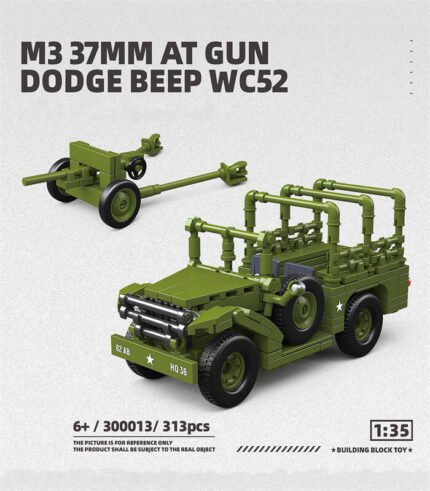 US Army M3 AT GUN DODGE BEEF WC52 Building Block Toy