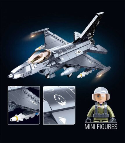 F-16C Falcon Fighter Aircraft Building Block Toy