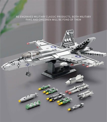 Reobrix 33022 F18 Hornet Fighter building block model, fighter jet building block toy set