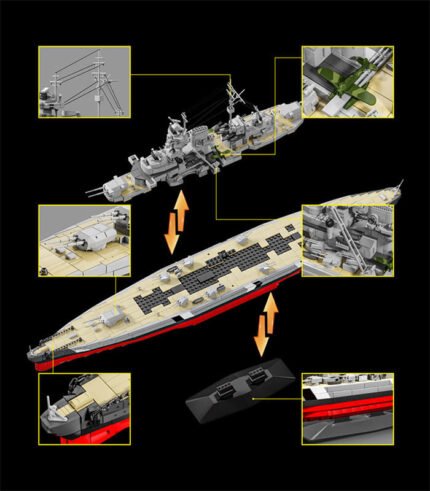 12GO 98005 Bismarck Class Battleship Navy Building Blocks toy