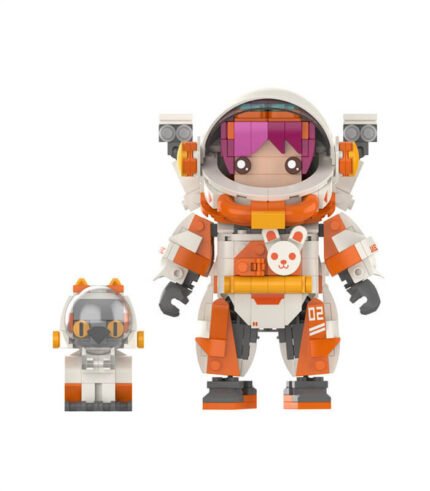 JAKI JK9108 490 pieces of cartoon astronaut building blocks, educational toys, astronaut model