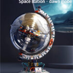 Breaking Dawn globe building block toy, built-in space station, can be used as a real globe