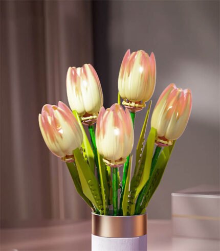Tulip building blocks with lights 5 flowers JAKI JK2931