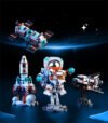 JAKI building block toys, astronaut, space plane, space rocket, space station building block toys 4 in 1