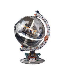 JAKI CK003 Breaking Dawn globe building block toy, built-in space station, can be used as a real globe