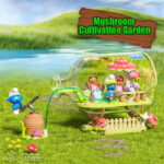 JAKI HK324 Smurfs Mushroom Garden Building Block Set