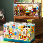 Smurfs painting room magic house cartoon hut model children's educational toy